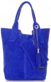 Kožené kabelka shopper bag Vittoria Gotti kobaltová V5190