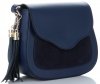 Kožené kabelka listonoška Vittoria Gotti tmavě modrá V5703