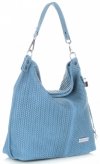 Kožené kabelka shopper bag Vittoria Gotti světle modrá V80051