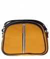 Kožené kabelky listonošky Genuine Leather 3 přihrádky žlutá