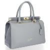 Kožené kabelka kufřík Vittoria Gotti světle šedá V817
