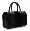 Kožené kabelka kufřík Genuine Leather černá A4