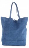 Kožené kabelka shopper bag Vera Pelle modrá 601