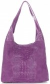 Kožené kabelka shopper bag Vera Pelle fialová A1