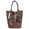 Kožené kabelka shopper bag Vittoria Gotti šedá V2472