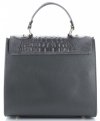 Kožené kabelka kufřík Genuine Leather šedá 295