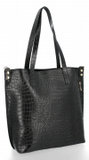 Kožené kabelka shopper bag Vittoria Gotti černá VG803