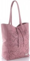 Kožené kabelka shopper bag Vittoria Gotti špinavá růžová V299F