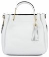 Elegantní Kožená Kabelka Italský Kufřík 5702 Bílá