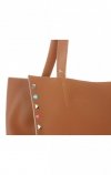 Kožené kabelka shopper bag Genuine Leather zrzavá 5013