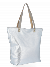 Kožené kabelka shopper bag Vittoria Gotti stříbrná B24