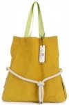 Kožené kabelka shopper bag Vittoria Gotti žlutá V26A