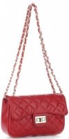 Kožené kabelka listonoška Genuine Leather červená KST6
