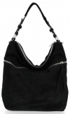 Kožené kabelka univerzální Genuine Leather černá 5577C