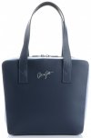 Kožené kabelka kufřík Vittoria Gotti tmavě modrá V6556