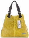 Kožené kabelka shopper bag Vittoria Gotti žlutá V2L