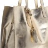 Kožené kabelka shopper bag Vera Pelle zlatá 205454