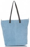 Kožené kabelka shopper bag Vera Pelle světle modrá 80041