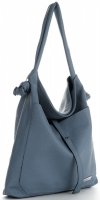 Kožené kabelka shopper bag Vittoria Gotti modrá V5701
