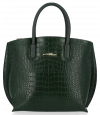 Kožené kabelka kufřík Vittoria Gotti lahvově zelená V4382COCO