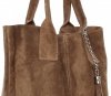 Kožené kabelka shopper bag Genuine Leather zemitá 801