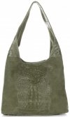 Kožené kabelka shopper bag Vera Pelle zelená A1