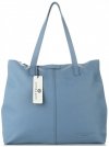 Kožené kabelka shopper bag Vittoria Gotti modrá V5705