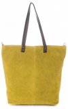 Kožené kabelka shopper bag Vera Pelle žlutá 80041