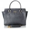 Kožené kabelka kufřík Genuine Leather šedá 2222