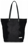 Kožené kabelka shopper bag Vittoria Gotti černá V2380