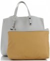 Kožené kabelka shopper bag Genuine Leather světle šedá 6047
