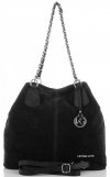 Kožené kabelka shopper bag Vittoria Gotti černá V3081