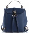 Kožené kabelka batůžek Vittoria Gotti tmavě modrá V3199