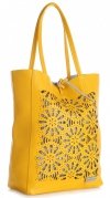 Kožené kabelka shopper bag Vittoria Gotti žlutá V577