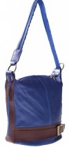 Kožené kabelka batůžek Genuine Leather modrá 6010