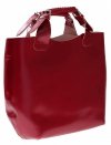 Kožená kabelka Shopperbag s kosmetickou kapsičkou červená