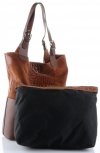 Kožené kabelka shopper bag Genuine Leather hnědá 216