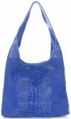 Kožené kabelka shopper bag Vera Pelle kobaltová A1