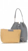 Kožené kabelka shopper bag Vittoria Gotti šedá V3020