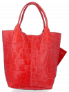Kožené kabelka shopper bag Vittoria Gotti červená B22