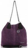Kožené kabelka shopper bag Vittoria Gotti fialová V3081
