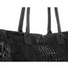 Kožené kabelka kufřík Genuine Leather černá 80042