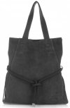 Kožené kabelka shopper bag Vittoria Gotti šedá V26A