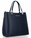 Kožené kabelka kufřík Vittoria Gotti tmavě modrá V2393