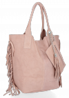 Kožené kabelka shopper bag Vittoria Gotti pudrová růžová B16
