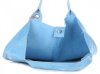 Kožené kabelka shopper bag Genuine Leather světle modrá 788