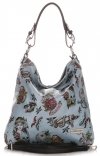 Bőr táska shopper bag Vittoria Gotti égszínkék V45