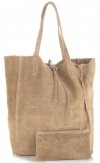 Bőr táska shopper bag Vera Pelle sötét bézs 601