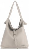 Bőr táska shopper bag Vittoria Gotti világos bézs V5701