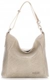 Bőr táska shopper bag Vittoria Gotti bézs V2054